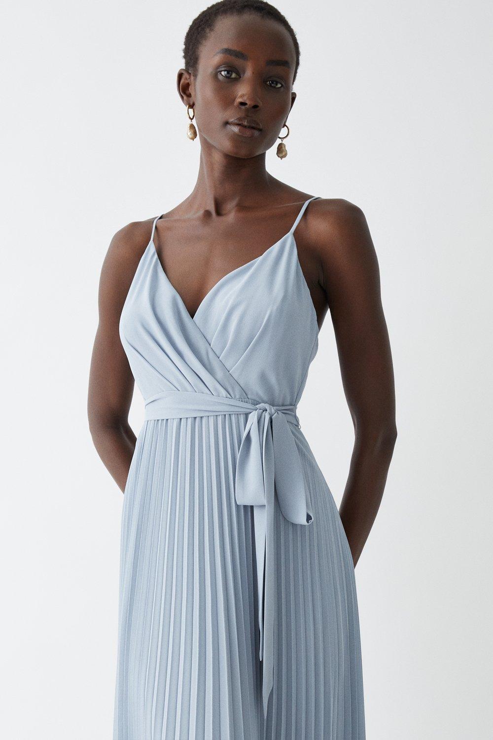 Light blue wrap maxi clearance dress